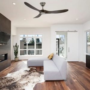 Ventilateur de plafond Eco Genuino 152 cm couleur noyer et chrome