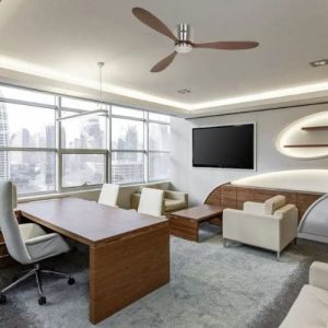 Ventilateur de plafond Eco Plano 132 cm couleur noyer et chrome